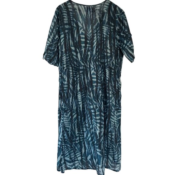 Johnny Was Workshop Tropical Twilight Tunic Shift Dress Large L Blue Embroidered - Picture 3 of 4